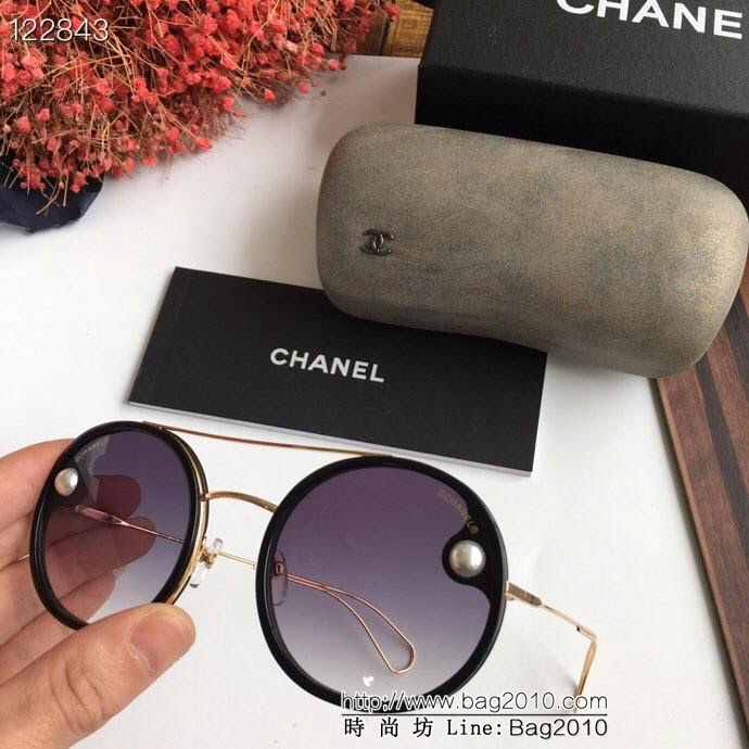 CHANEL香奈兒 2019新品 CH1042 高端品質 鏡面珍珠 百搭框型 女款太陽鏡  lly1344